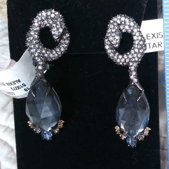 Alexis Bittar clip on snake earrings with crystals. NWT...